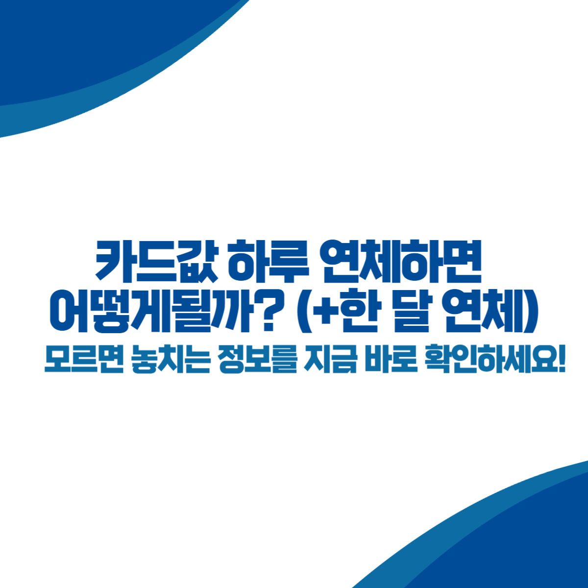 카드값 하루 연체하면 어떻게될까 (+한 달 연체)