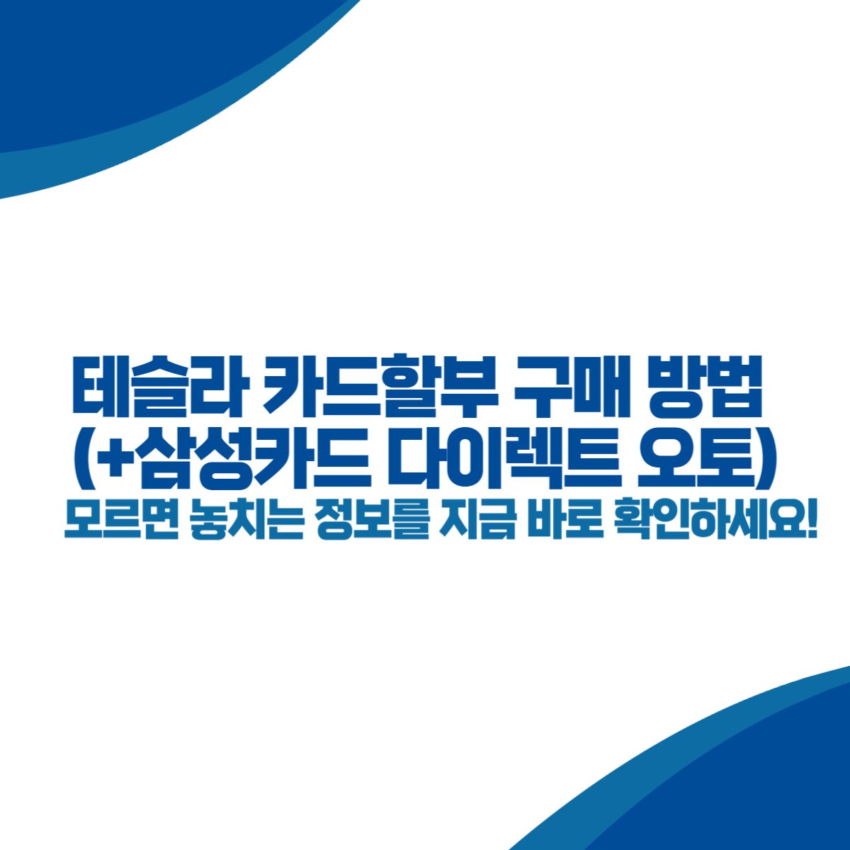 테슬라 카드할부 구매 방법  (+삼성카드 다이렉트 오토)