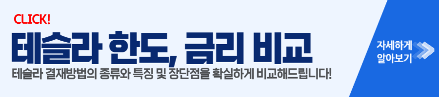 테슬라 한도금리 비교